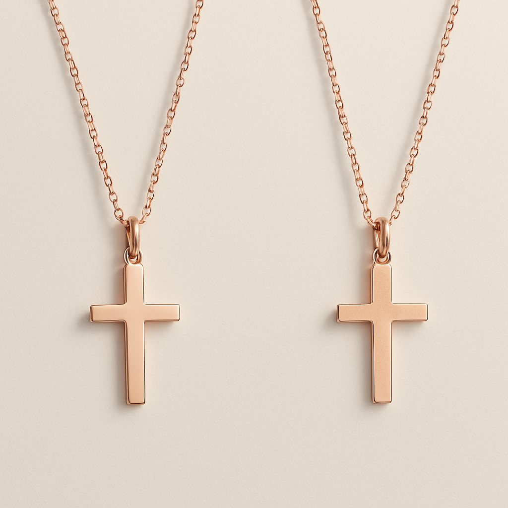 18K Rose Gold Plated Cross Necklace