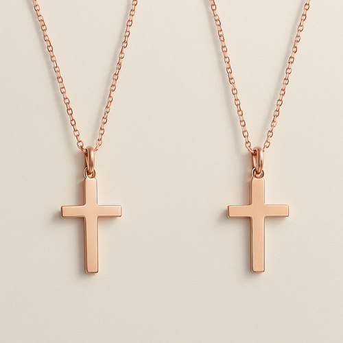 18K Rose Gold Plated Cross Necklace