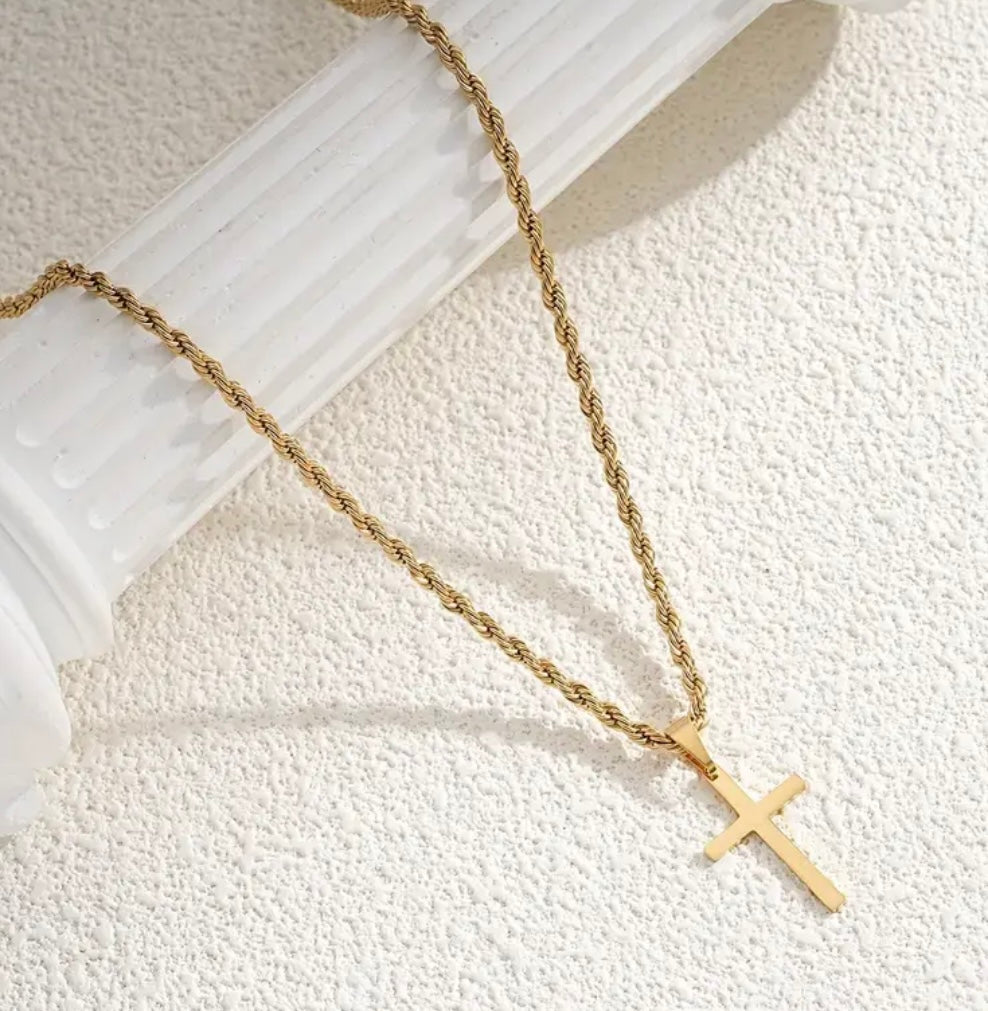 Rope Chain with Cross Pendant