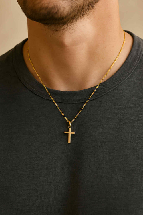 18K Yellow Gold Plated Cross Necklace