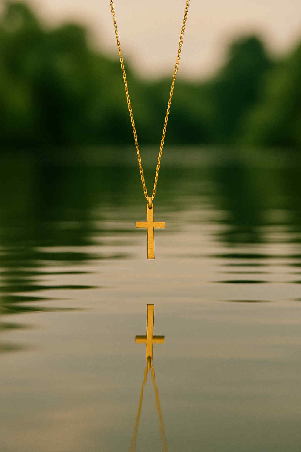 18K Yellow Gold Plated Cross Necklace